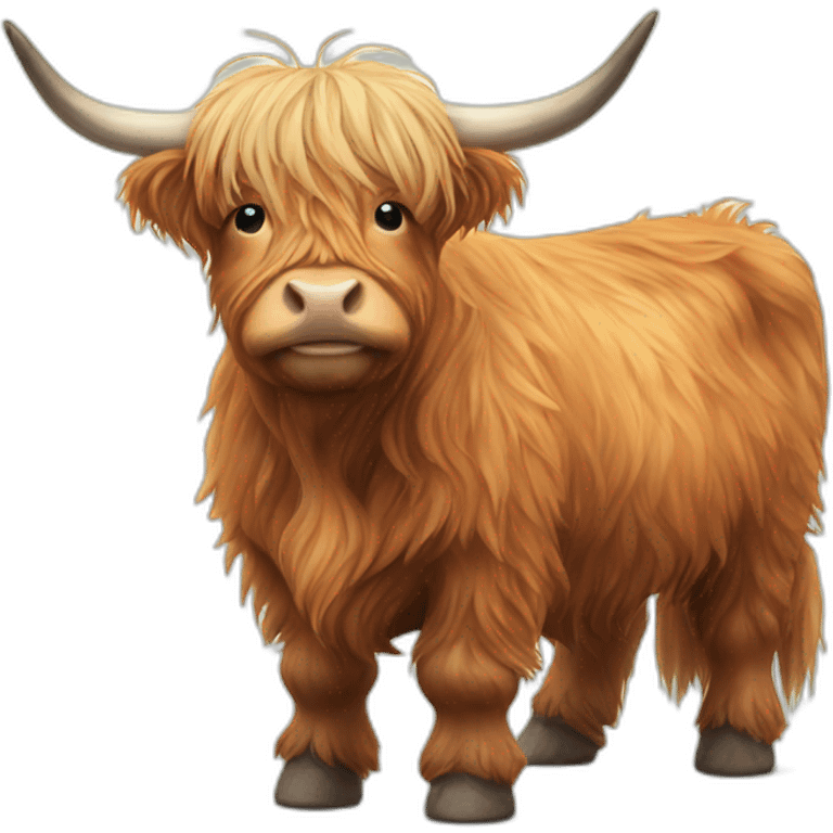 rainbow highland cow emoji