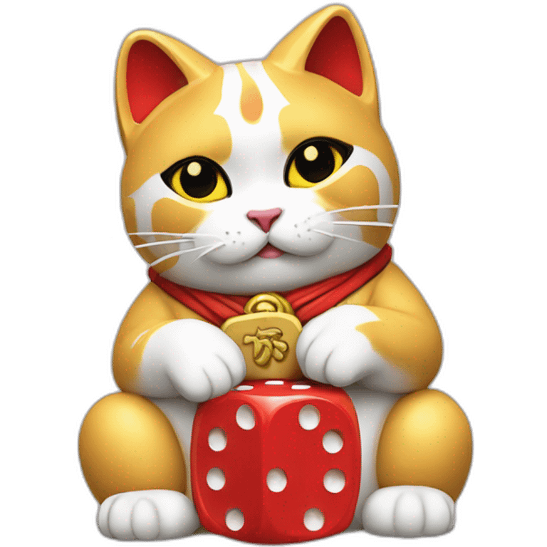 maneki neko holding dice emoji