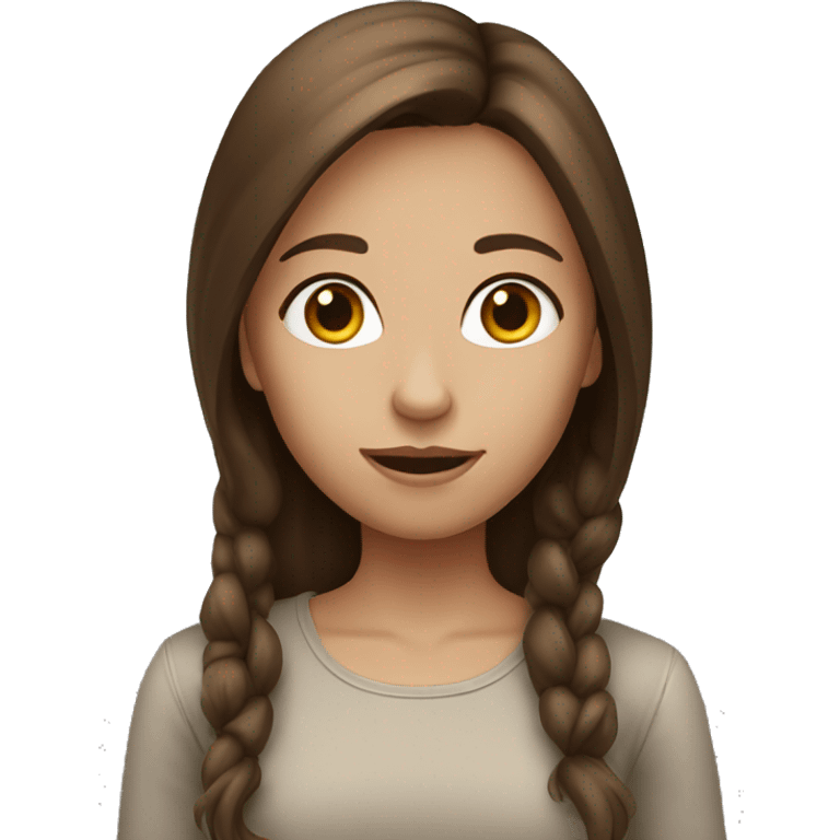 Girl with brown hair looking for someone emoji