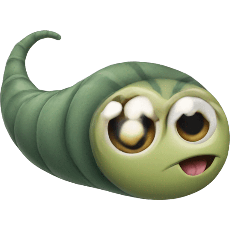 a slug with cat face emoji