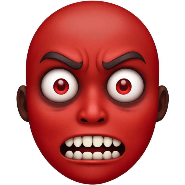 Red scary and creepy emoji