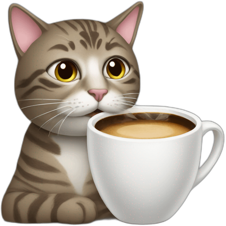 Cat drinking coffe emoji