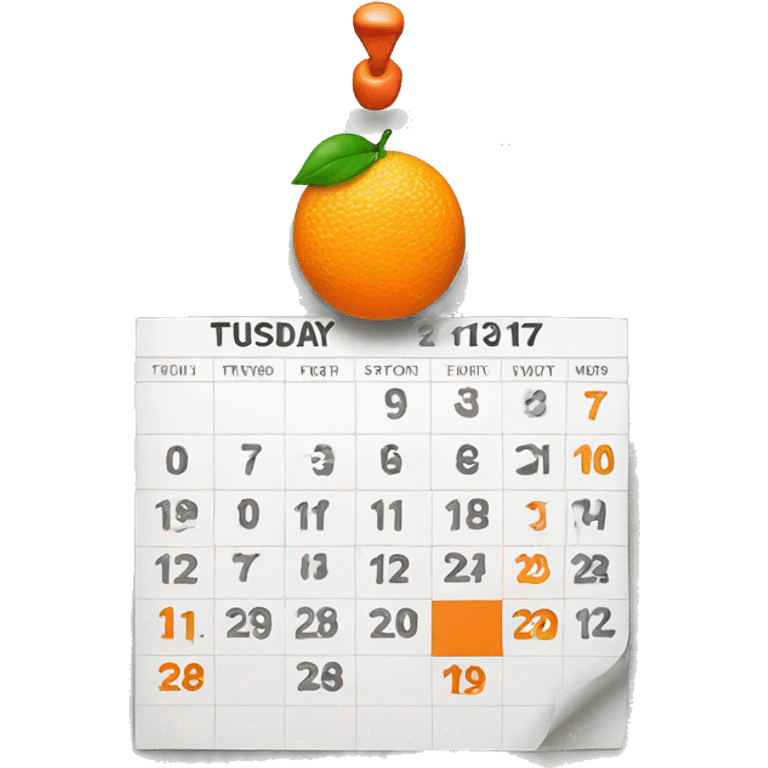 orange calendar that says tuesday  emoji