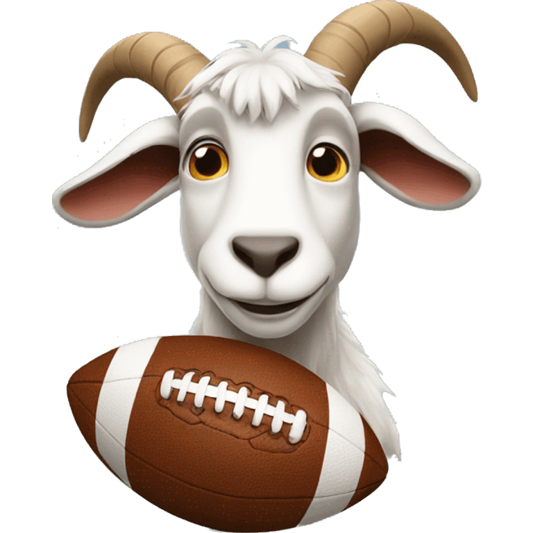 Goat with a football emoji