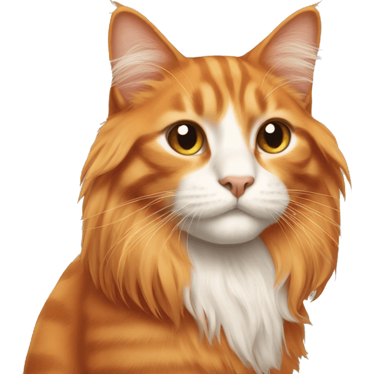 Long hair orange cat emoji