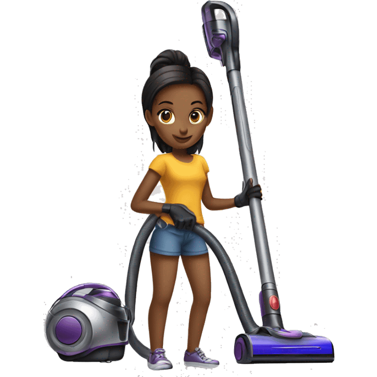 A girl with vacuum cleaner Dyson emoji