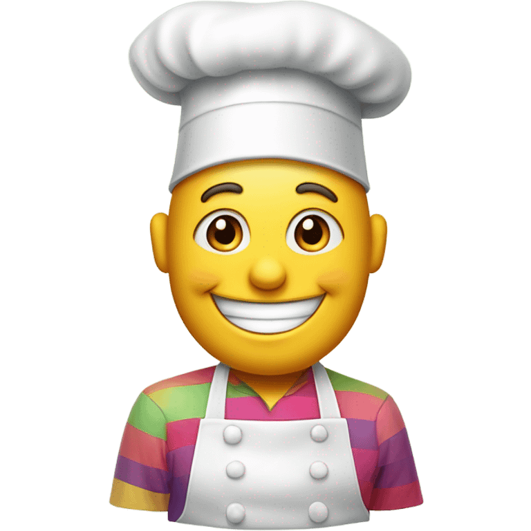 a jolly confectioner sits in a cake
 emoji