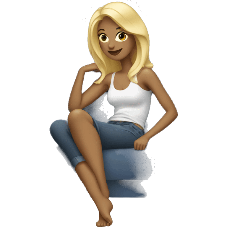 Blonde woman lounging emoji