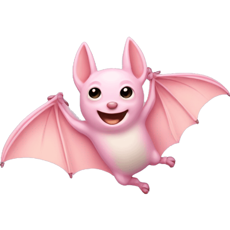 Pastel pink bat flying  emoji