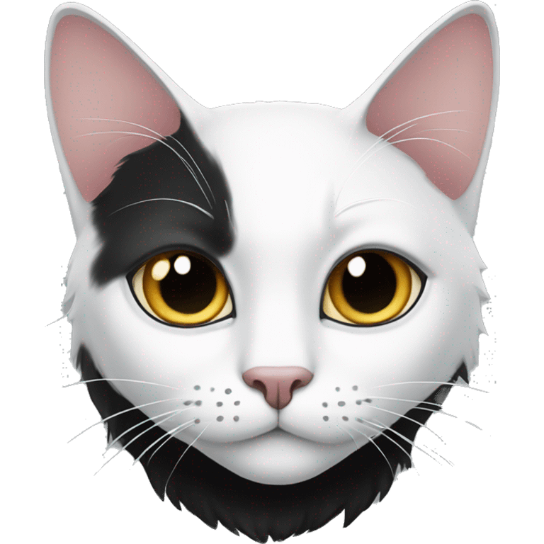 White amd black cat  emoji