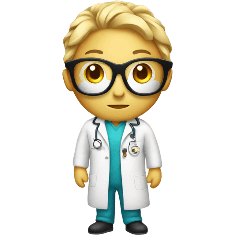 A body with a Softball head in a scientific lab coat emoji