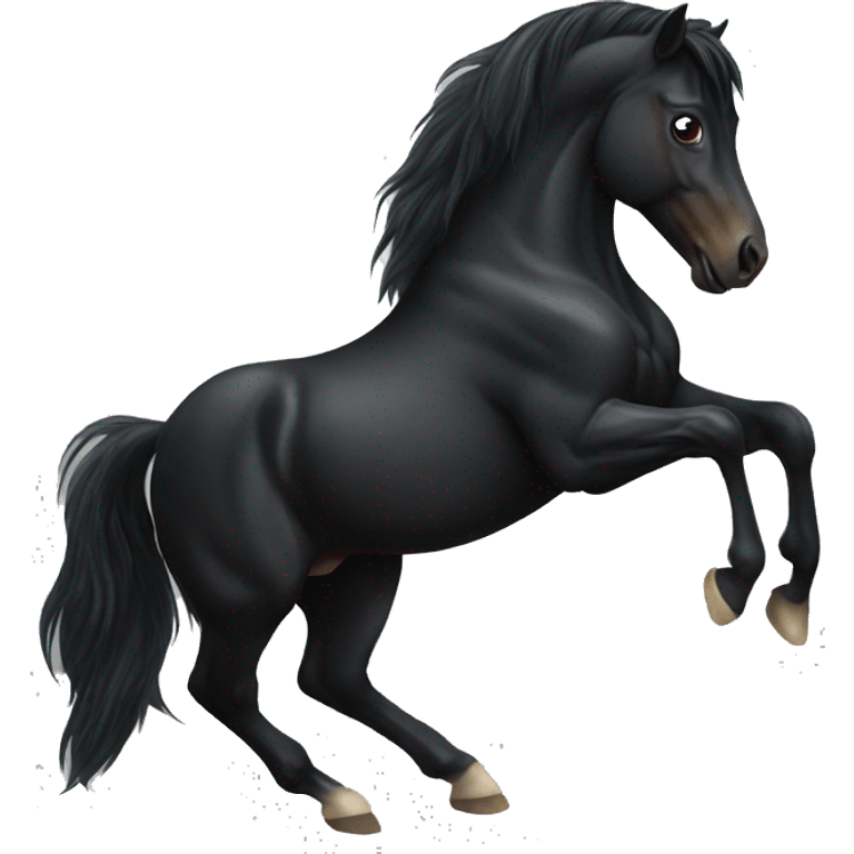 Rearing Black Horse emoji