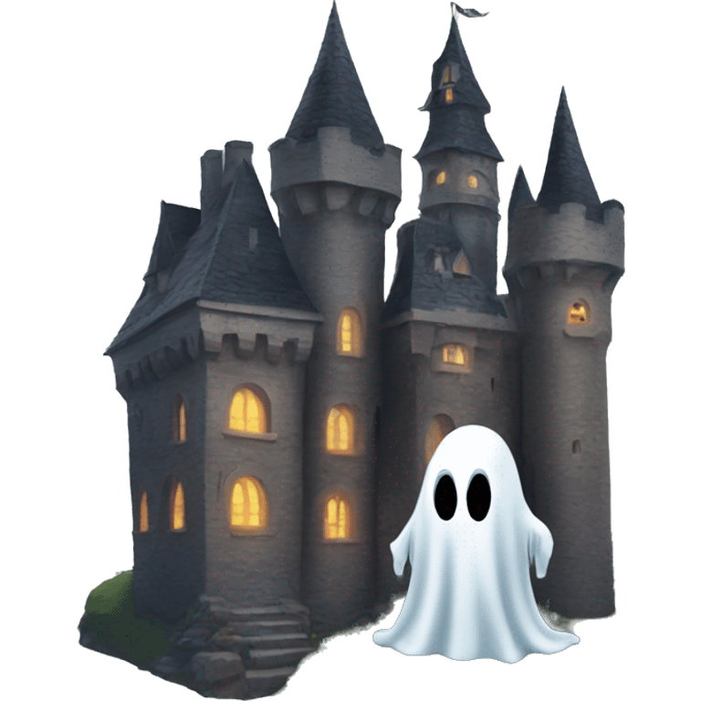 Ghost in the weird castle emoji