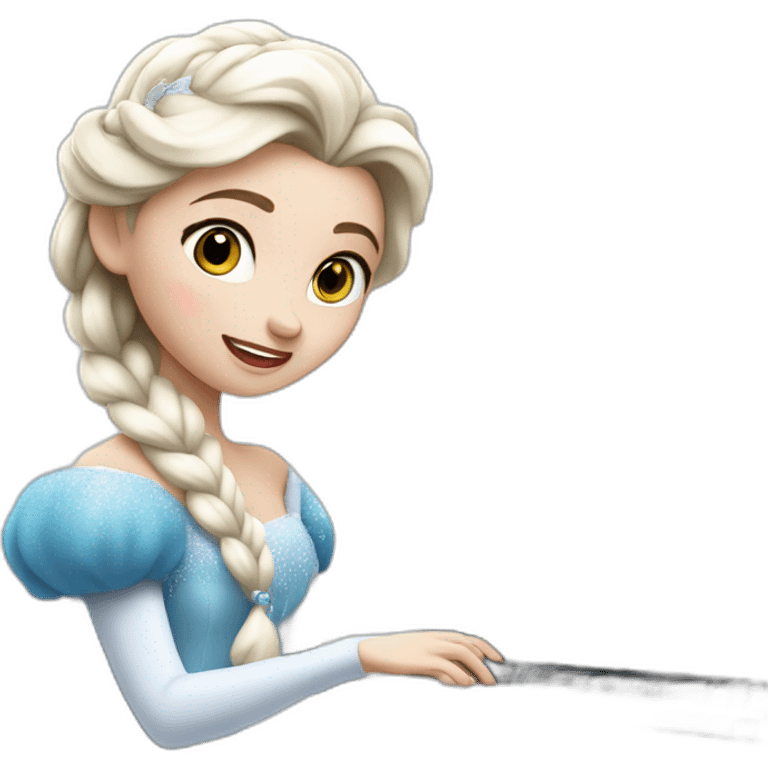 The Snow queen is playing on the white piano emoji