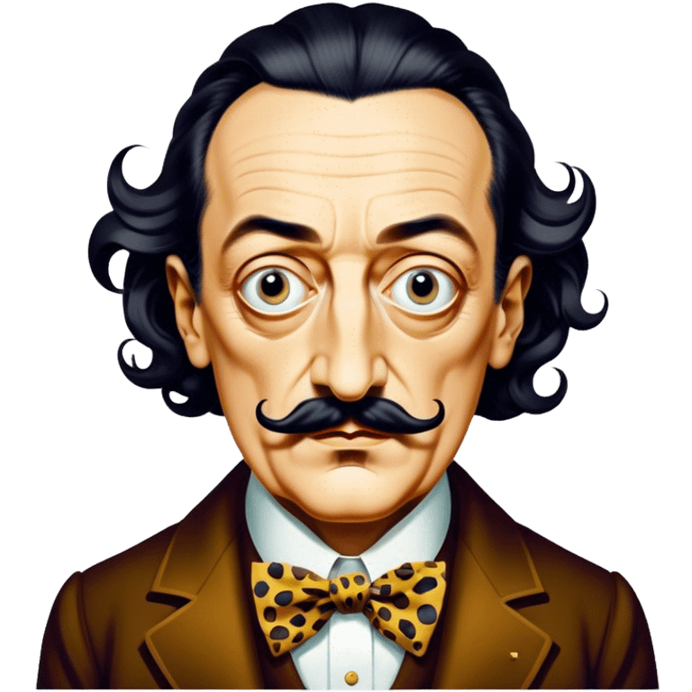 Cinematic Realistic portrait of Salvador Dalí, depicted as a surrealist artist with eccentric, expressive features and his iconic mustache, rendered with vibrant, imaginative lighting and richly detailed period attire that capture his avant-garde essence. emoji