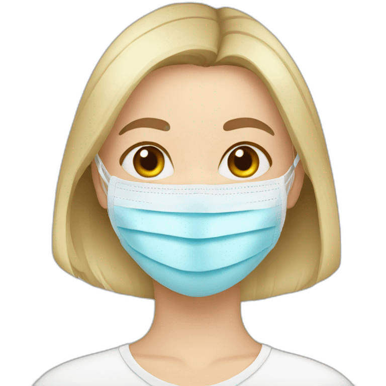 Russian girl with face mask beauty  emoji