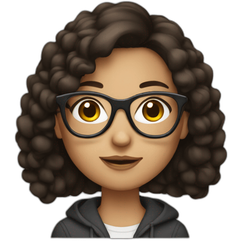 Brunette girl with glasses emoji