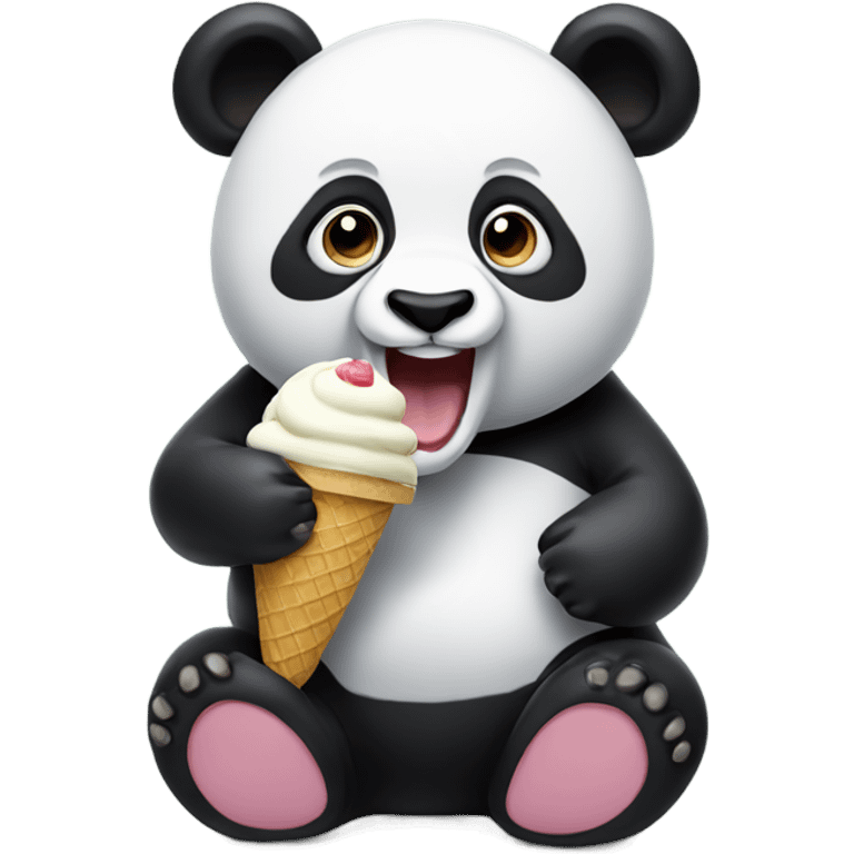 Panda eating ice cream emoji