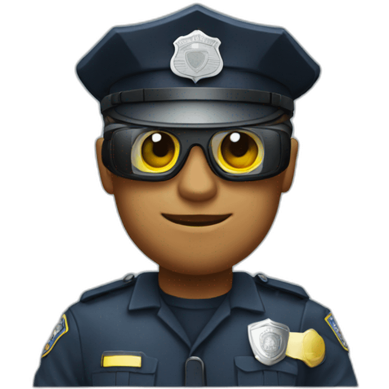 police from the side wearing vr glasses emoji