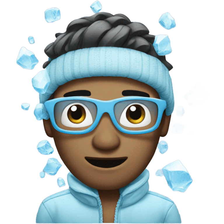 Cool guy frozen in ice  emoji