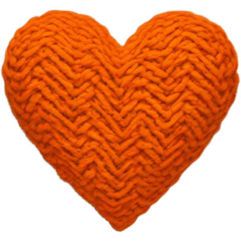 Knitted orange heart emoji