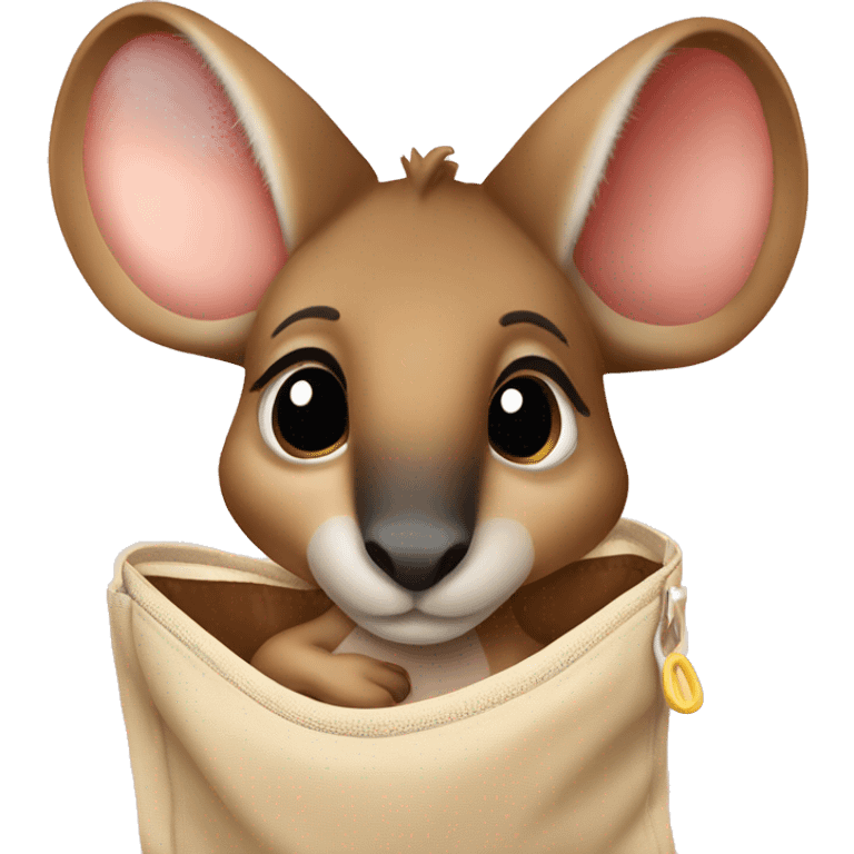 kangaroo with baby in its pouch emoji