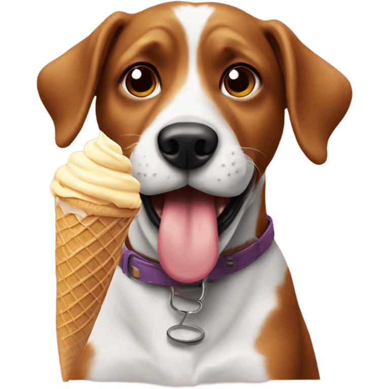 Dog eating ice cream  emoji