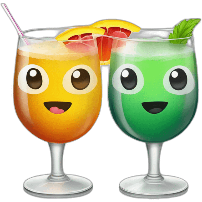 Deux verres à cocktails qui se trinquent emoji