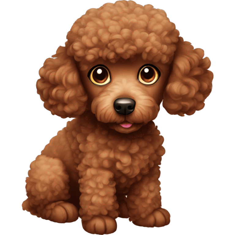 Cute brown poodle emoji