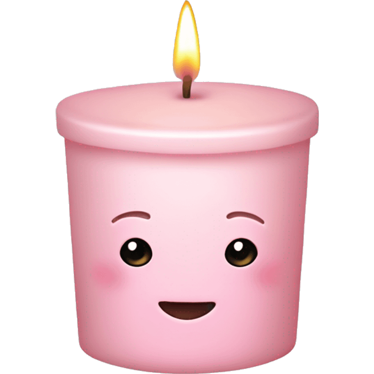 vanilla scented candle in light pink bow emoji