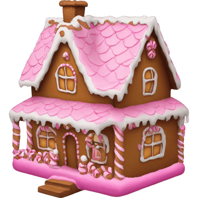 gingerbread house pink  emoji