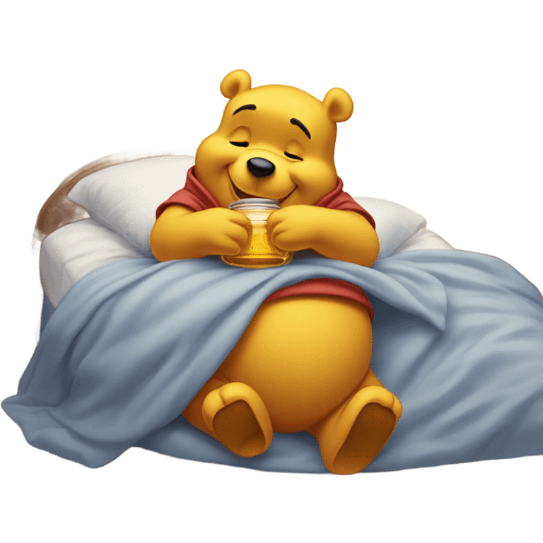 Winnie the Pooh saying goodnight emoji