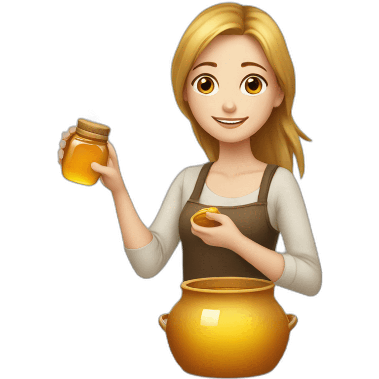 Beauty-caucasian-full-body-Girl and the pot honey emoji