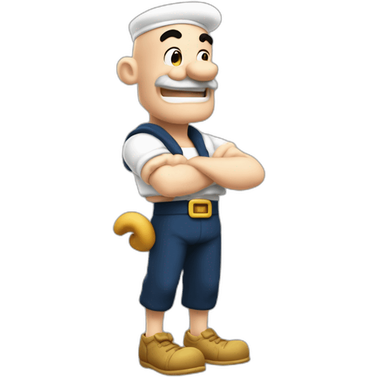 popeye the sailor show his left arm，full-body emoji