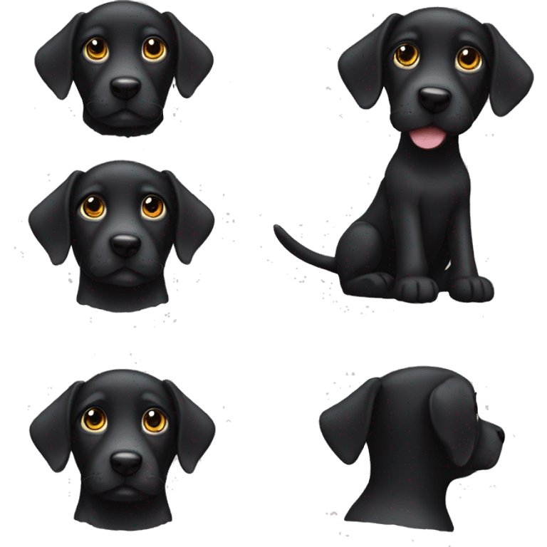 Cute black labrador dog emoji