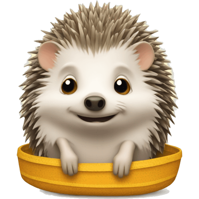 Hedgehog on holiday emoji