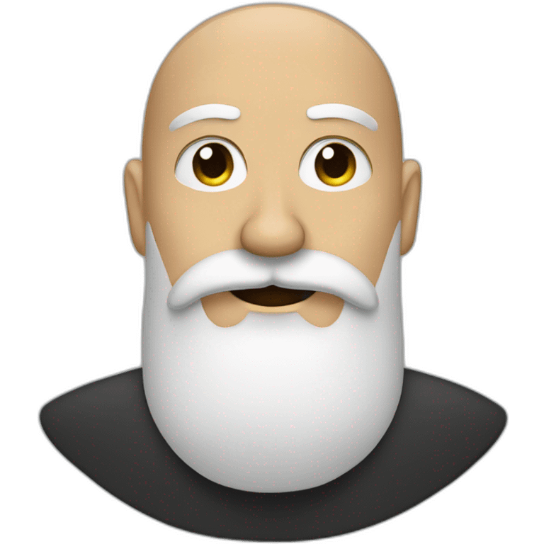 one bald man with moustache, long black beard emoji