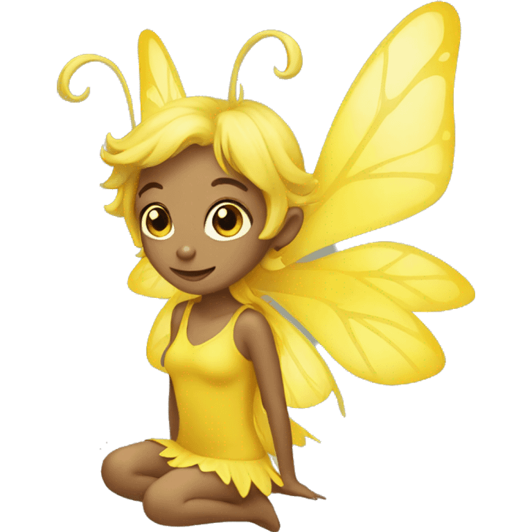 fairy wearing yellow emoji