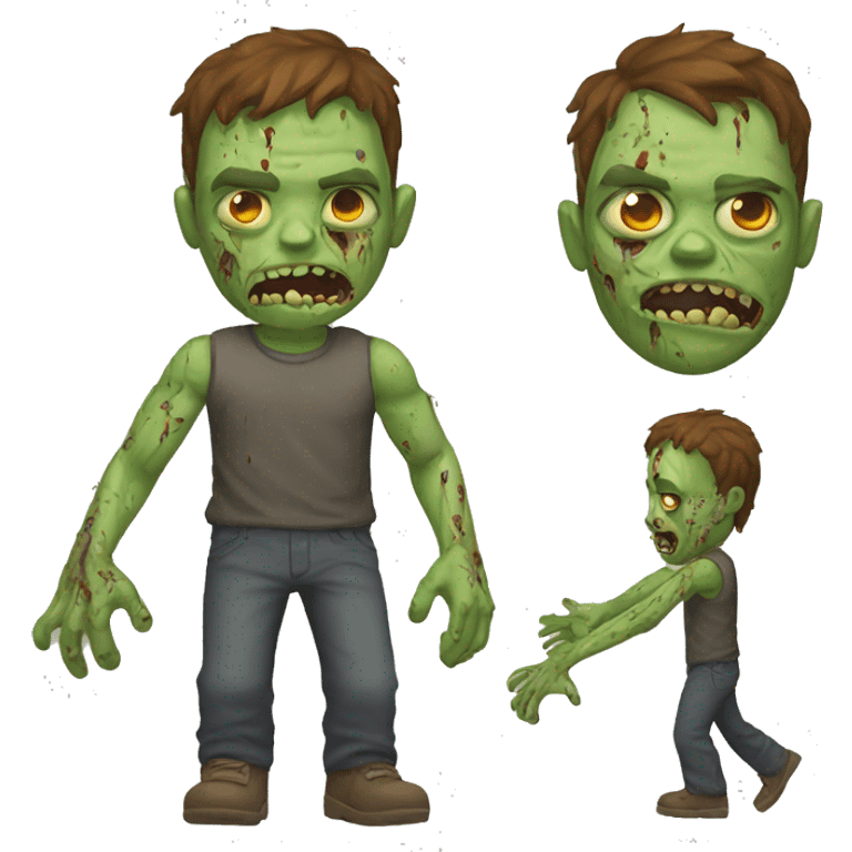 Guy with zombie skin emoji