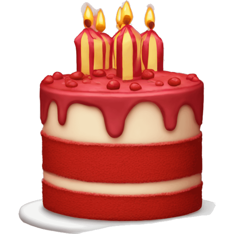 Red birthday cake emoji