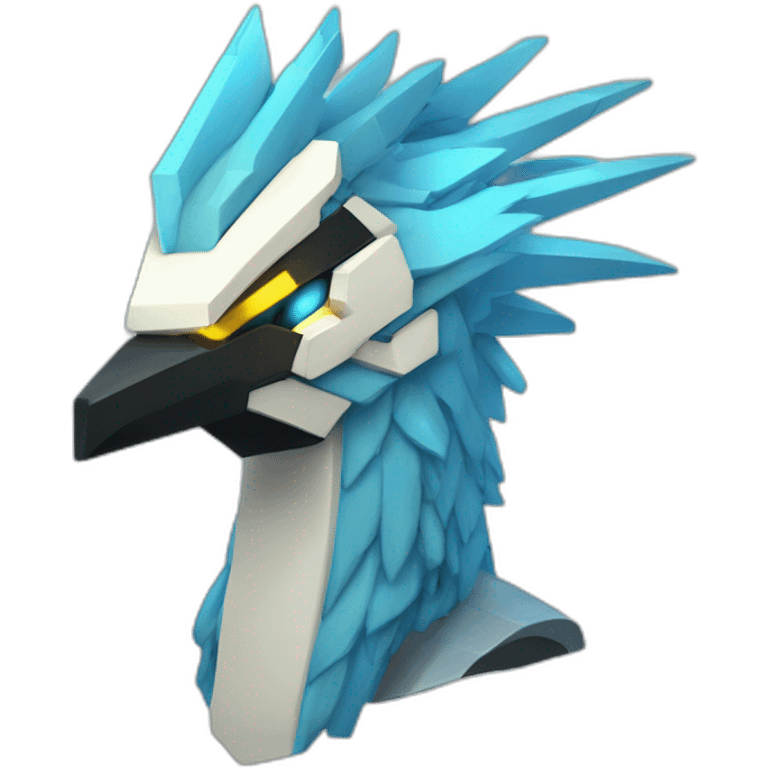 Minecraft Articuno Cyberpunk Head emoji