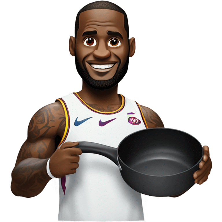 lebron james with a frying  emoji