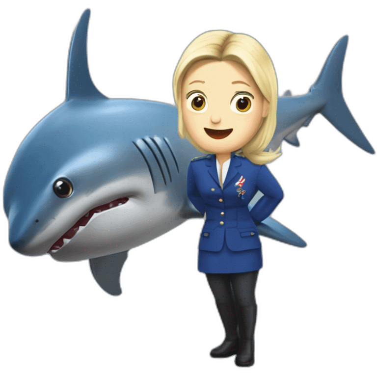 marine le pen qui mange un requin emoji