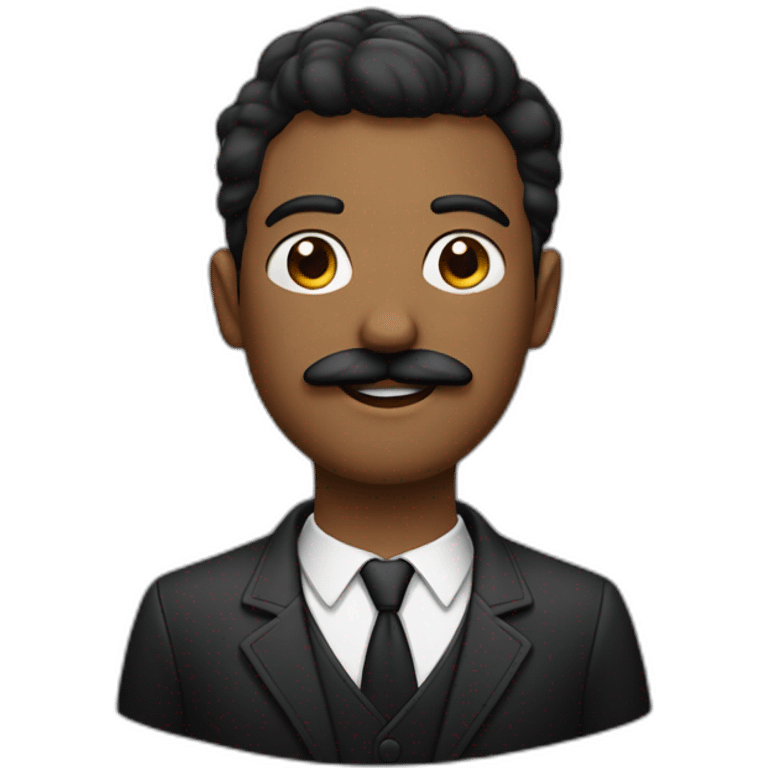 Homme avec une petite moustache noir en carré avec les cheveux noir court emoji