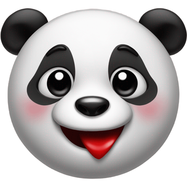 Panda with red lipstick kiss on cheek  emoji