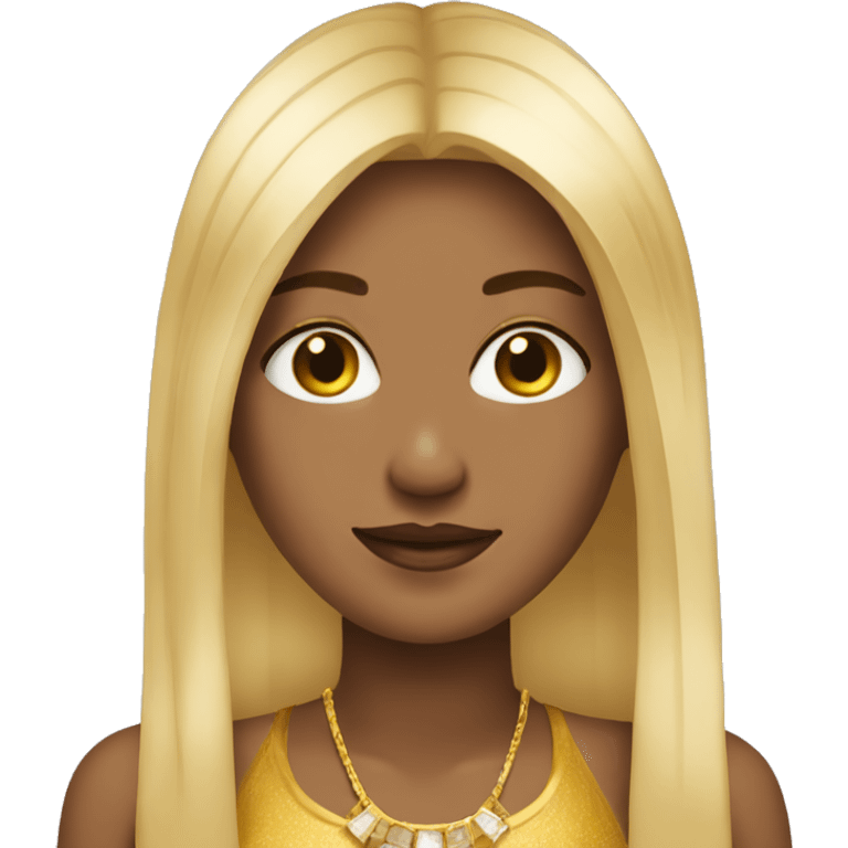 Blonde Girl with straight Hair and golden jewlery emoji