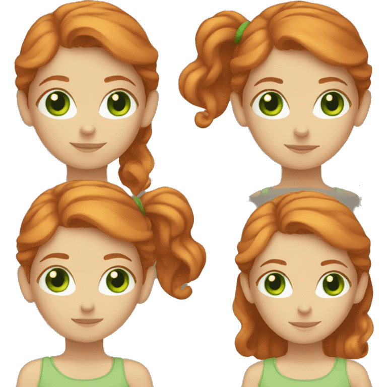  girl with ginger hair and green eyes  emoji