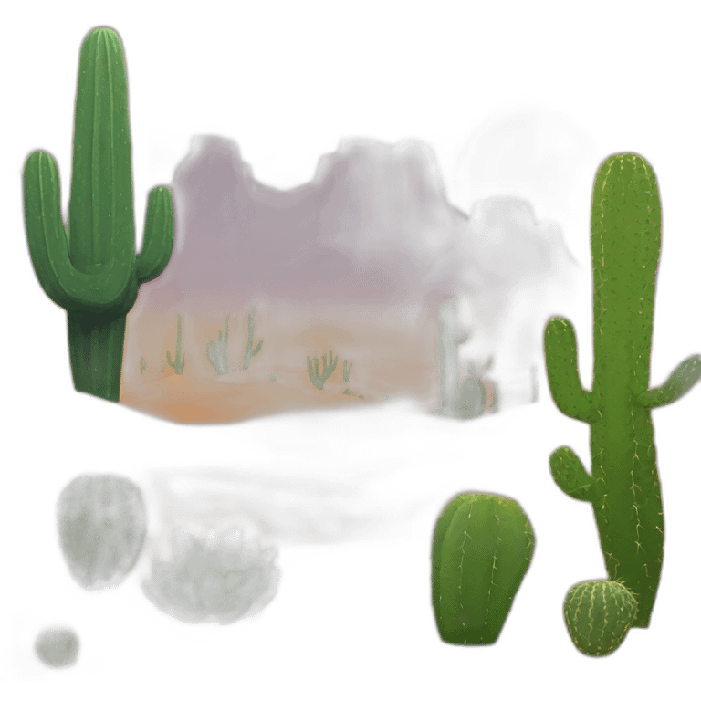 hot desert with cactuses emoji