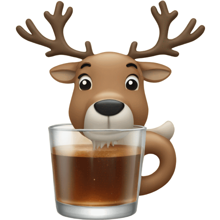 Reindeer drinking  emoji