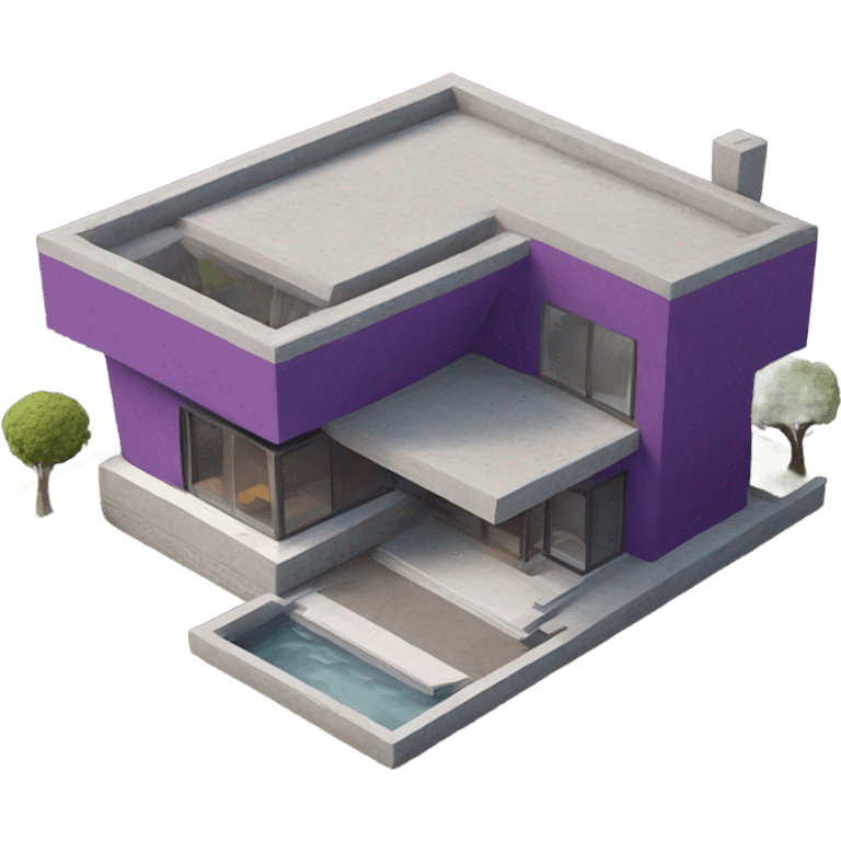 Unique Small modern purple house made from concrete  emoji